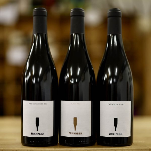 Erich Meier 3er Paket 2021: je eine Flasche Pinot Noir Barrrique, Plural und Pinot Noir Kirche. Wine Loft.